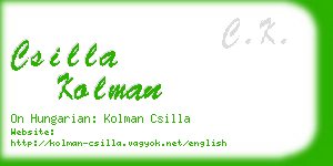 csilla kolman business card